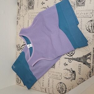DSG 7/8 LEGGING AND TOP SET IN PURPLE AND TEAL